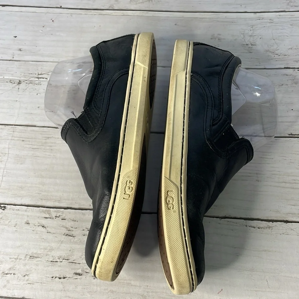 UGG Black Leather Fierce Slip On Loafers